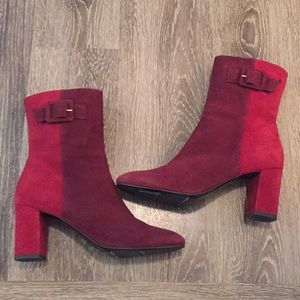 Aquatalia two-tone suede boots